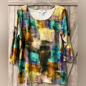 Multi-color Knit Top by Peck & Peck Sz PM